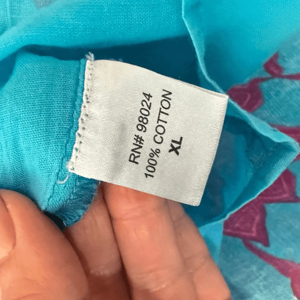 Caroline Constas Halter Fit Flare Smocked Maxi Dress XL Turquoise Gauze Cotton - Picture 14 of 16